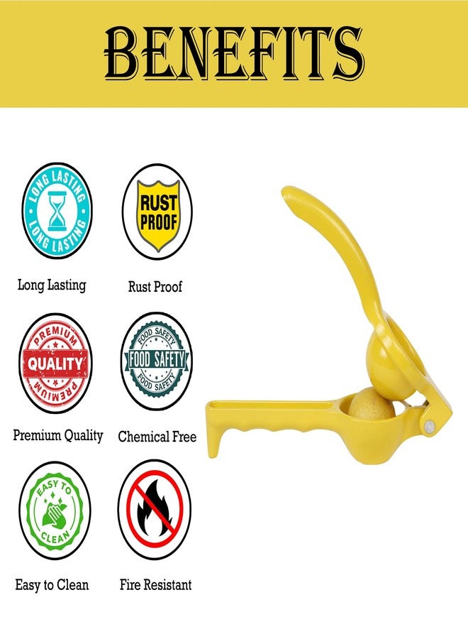 إيلان عصارة عصير الليمون والليمون الحامض المصنوعة من الألومنيوم من إيلان | عصارة حمضيات يدوية | عصارة عصير | كسارّة ليمون | عصارة ليمون حامض (أصفر) - Image 3